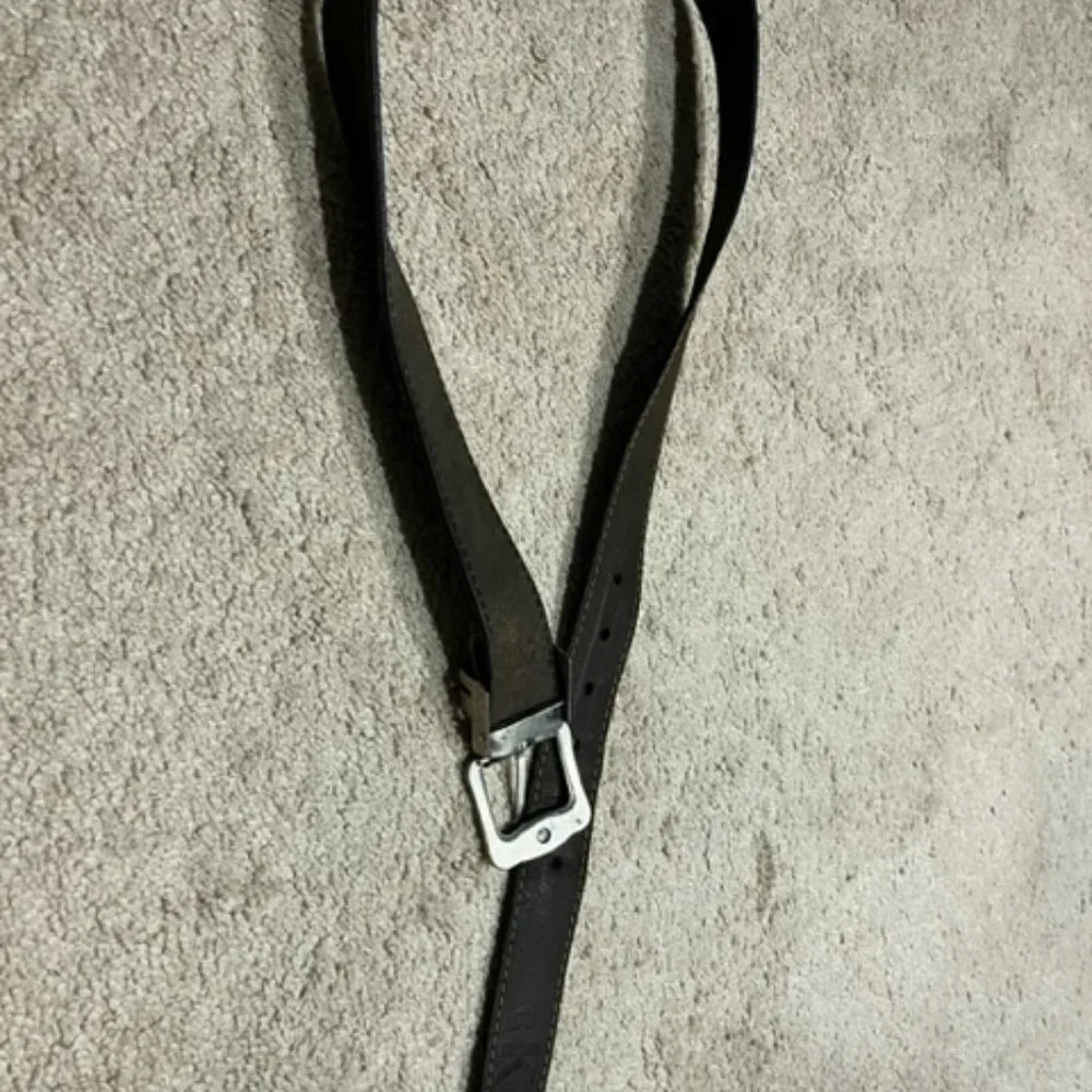 VTG Calvin Klein Western Style Brown Stitched Leather Belt 110cm XL